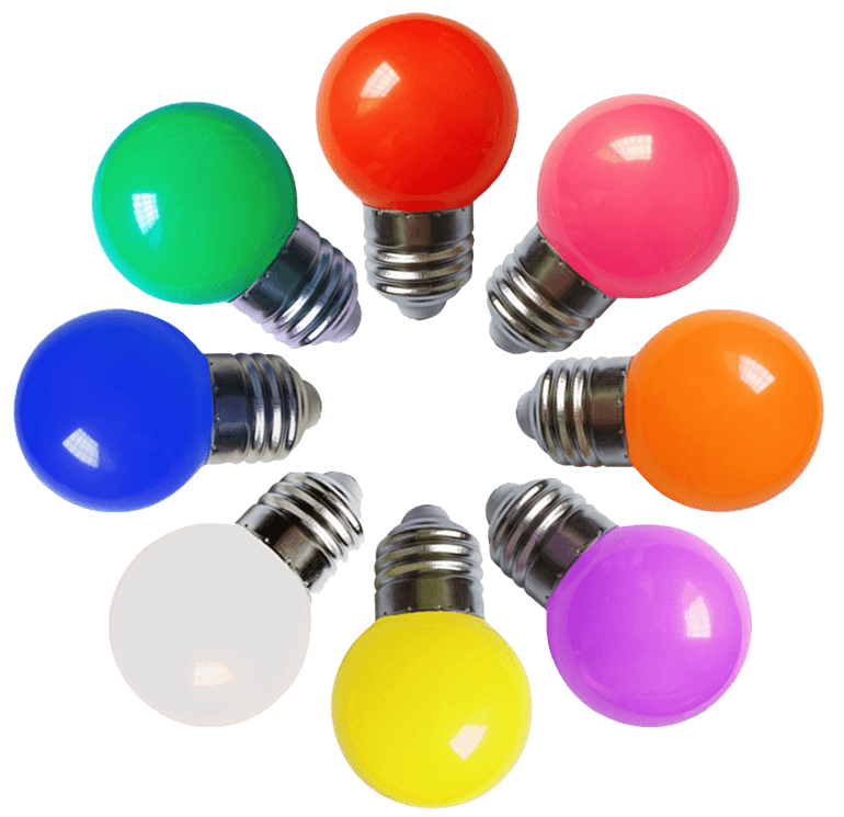 KLE45 White Paired Fashion Blow Molded Small Colorful light bulb