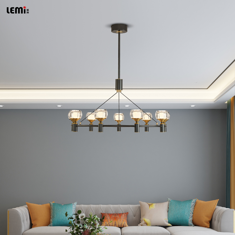 Modern and simple high-end new Chinese style living room main light full spectrum chandelier