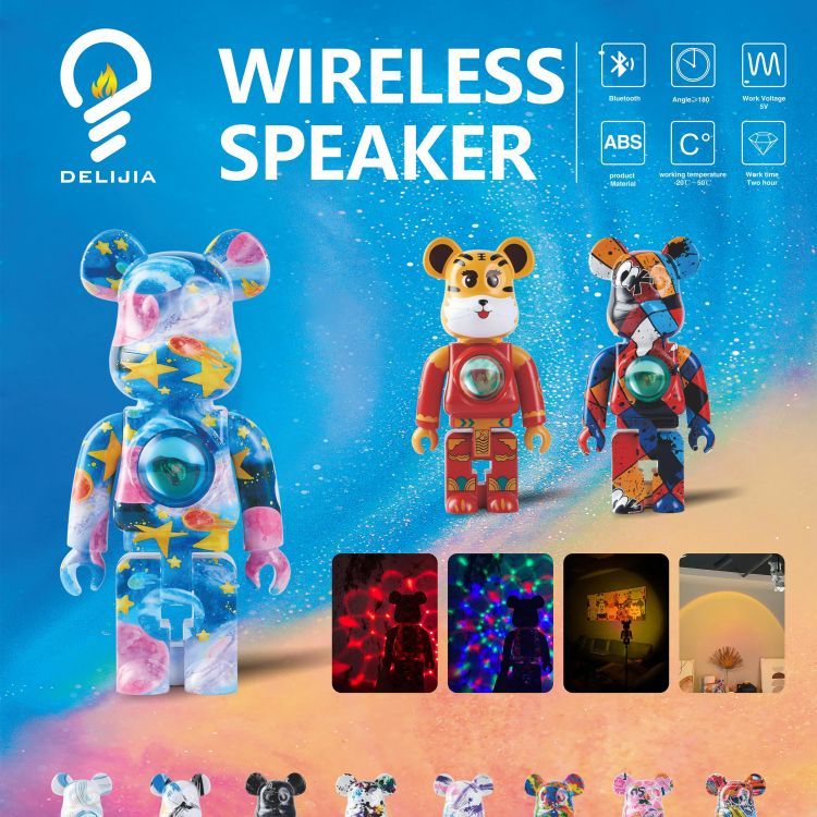 Little Bear Projection Light Medium Bluetooth Speaker Light