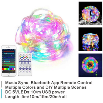 New Phantom Leather Wire String Light  RGB Bluetooth APP Control