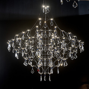 Customized Banquet Hall Nordic Restaurant Light Cube Crystal Chandelier