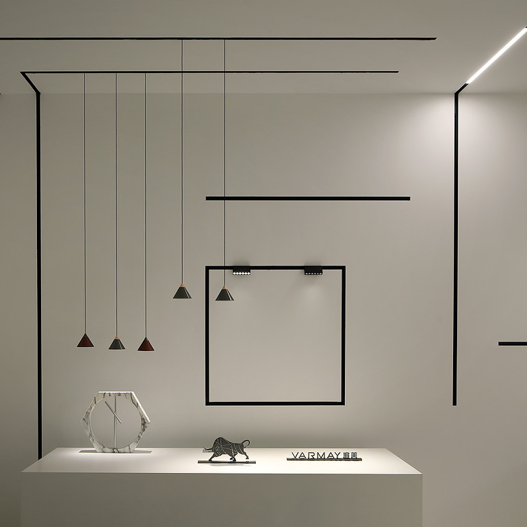 Bar Milk Tea Shop Black Nordic Hard Month Long Line Pendant Light