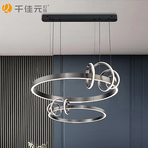 17304-850+50 spiral elliptical light luxury circular pendant lamp