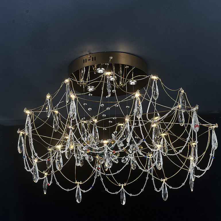 Crystal bedroom full of starry cubic ceiling light