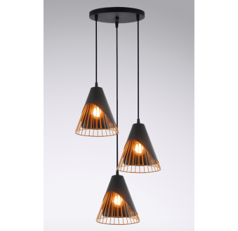 2023-27 Matte Black+French Gold Hollow out Restaurant Pendant Light