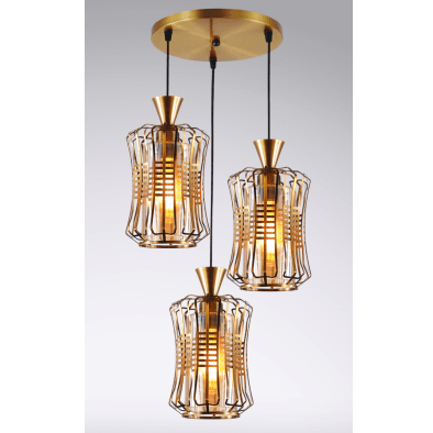 2023-22 Iron+Glass Gold Bronze Pendant Lamp