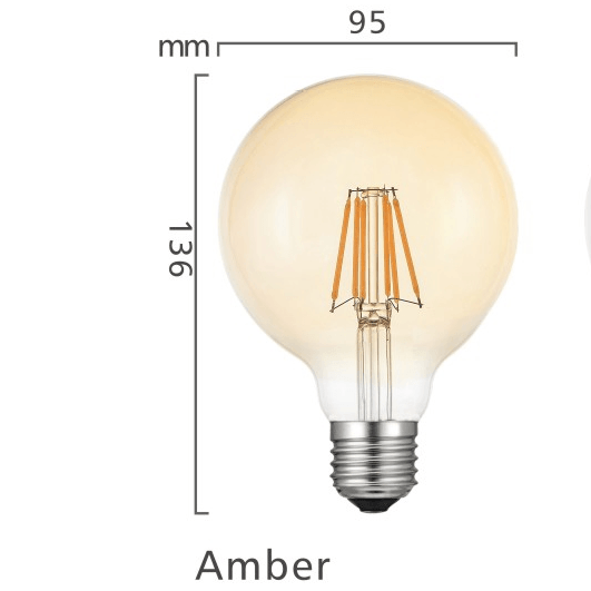 G95/20-100W Multiple Choice 360 Beam Angle Filament Lamp