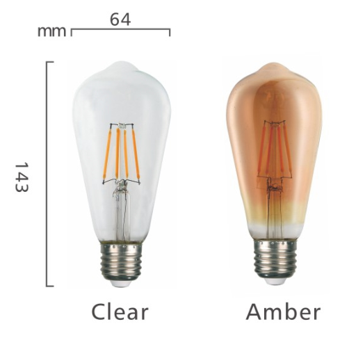 ST48/ST64 Hardware Glass Transparent Filament Lamp