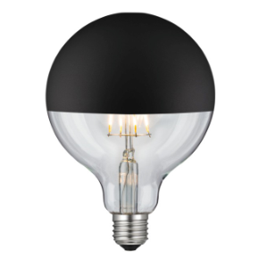 Semi matte black LED multi size optional filament lamp
