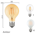 G80 multiple screw mouth optional amber gold cover filament lamp