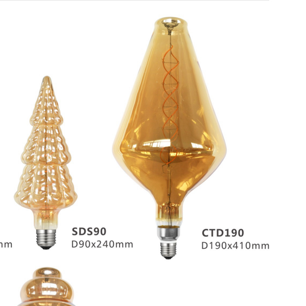 Amber Christmas tree rod shaped filament lamp