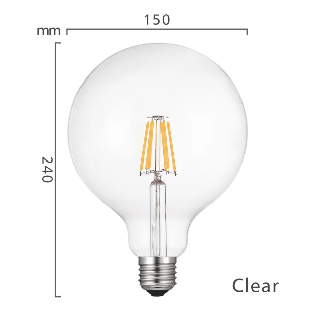 G150 transparent brown dual color household filament lamp