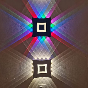 16 head colorful light emitting four sided courtyard wall lamps