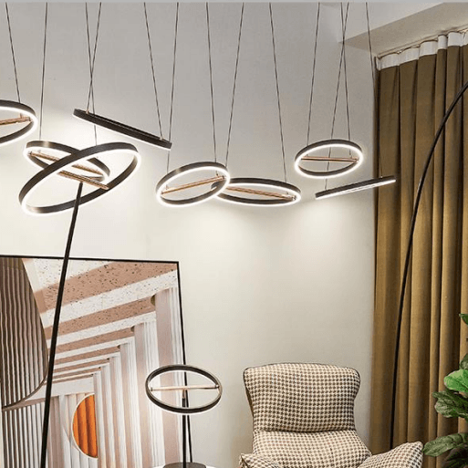 Dining table combination light rotating new daily constant light circular pendant light