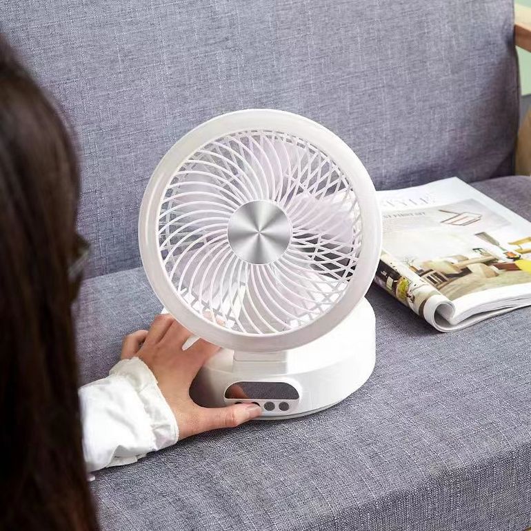 Smart tabletop folding fan night light