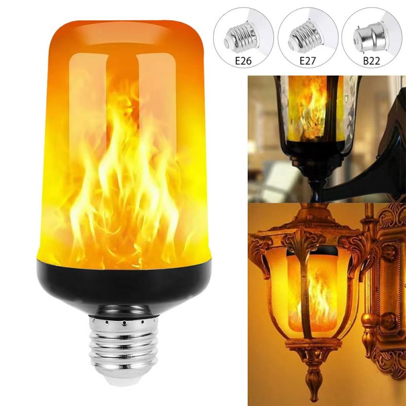 Bulb Atmosphere Decoration Black Shell Flame Lamp