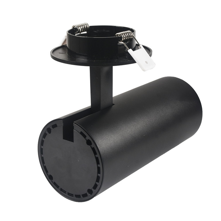 High brightness, clear focus, deep embedded COB optical spotlight