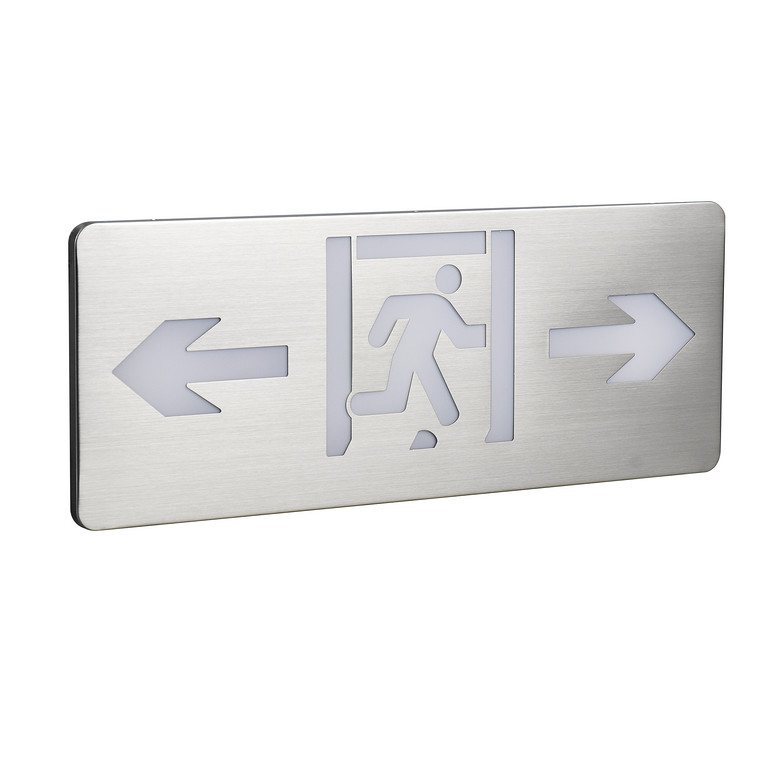 Ultra thin stainless steel safety exit sign light