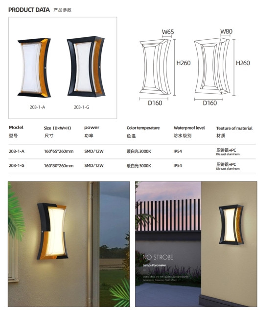 Outdoor waterproof led wall light