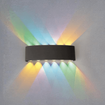 Rectangular modern multicolor led outdoor wall light