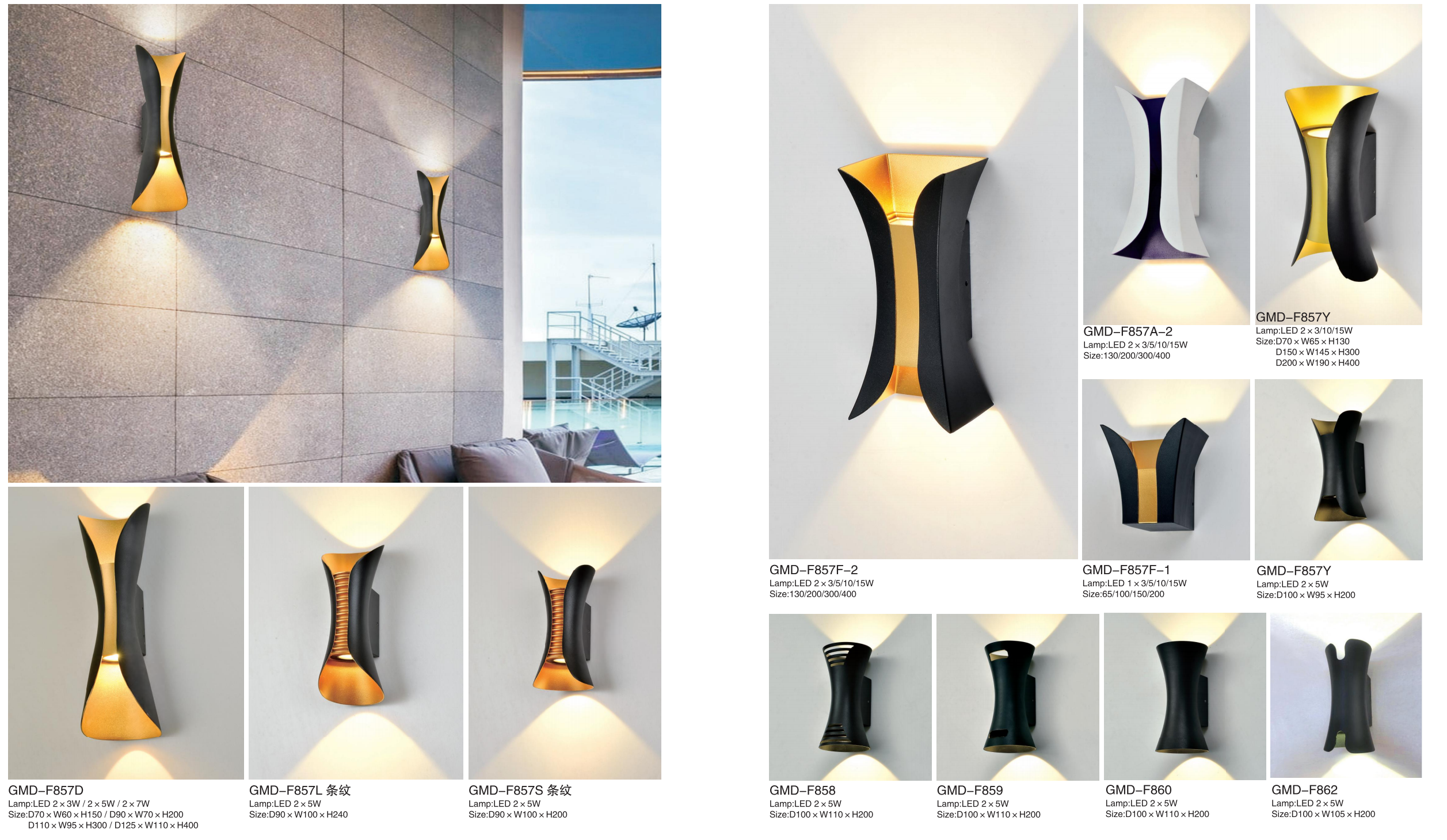 Creative modeling projects outdoor wall lights up and down