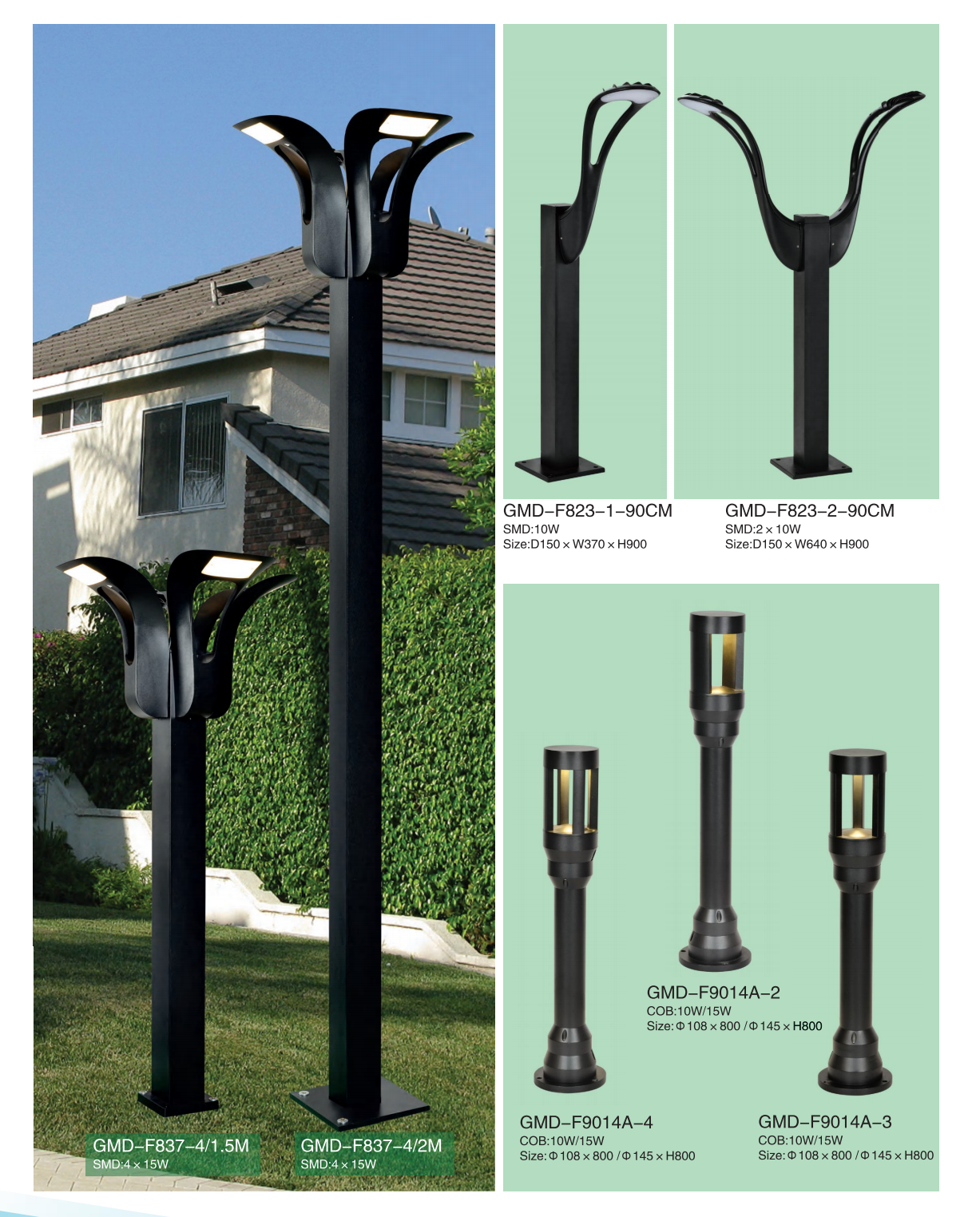 Black led city outdoor courtyard street light