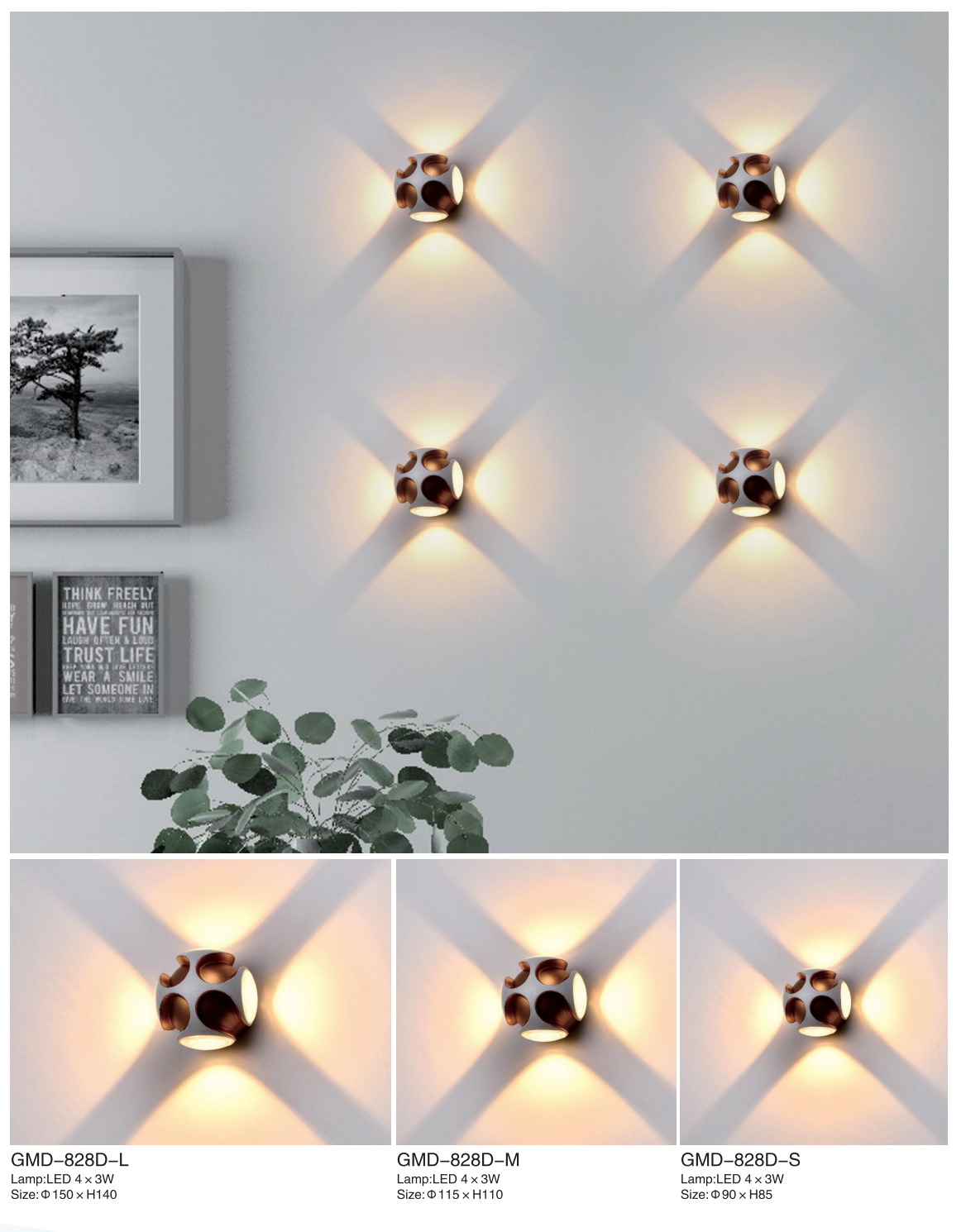 Irregular spherical led wall light