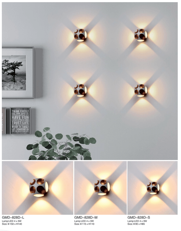 Irregular spherical led wall light