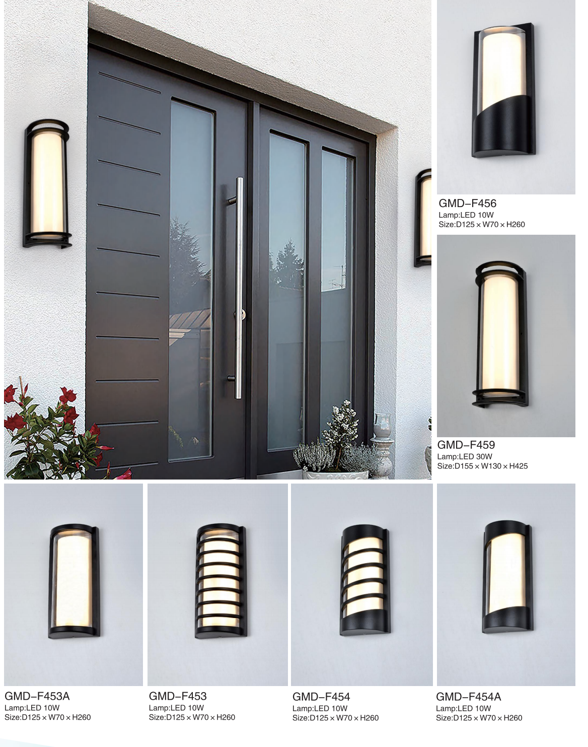 Simple LED cylindrical outdoor wall light