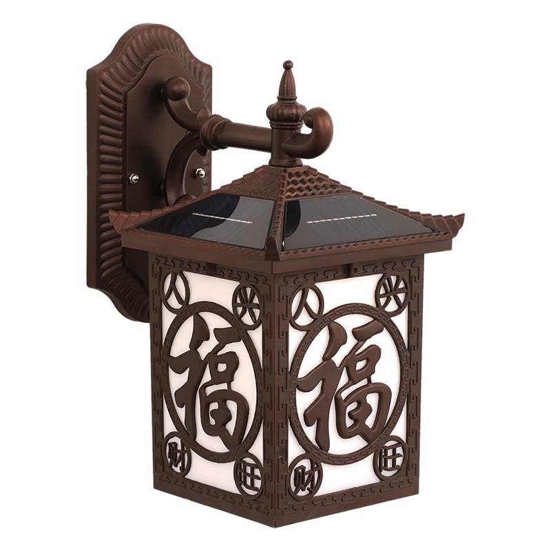 Solar waterproof palace style courtyard outdoor wall light