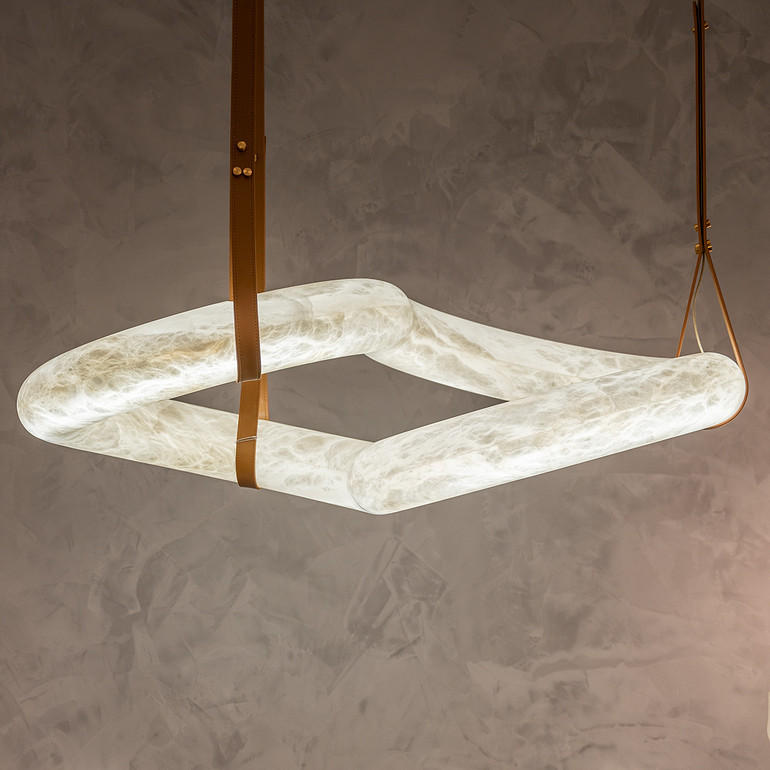 Post-modern natural marble light luxury design chandelier