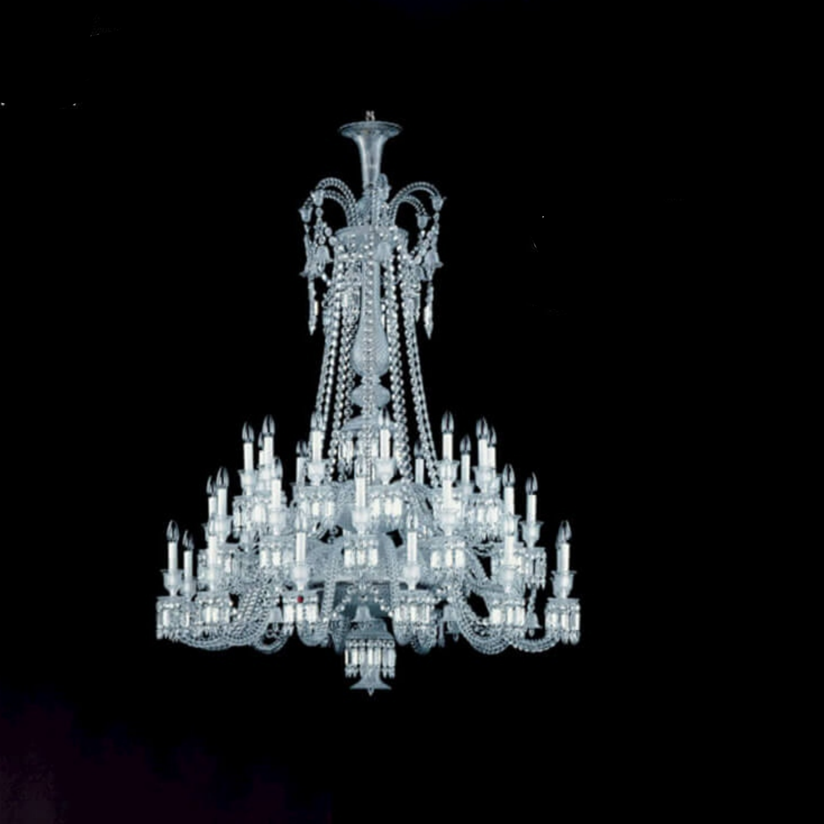 High end glass curved pipe Baccarat crystal chandelier