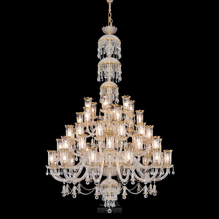 C36D5 duplex ceiling living room crystal chandelier