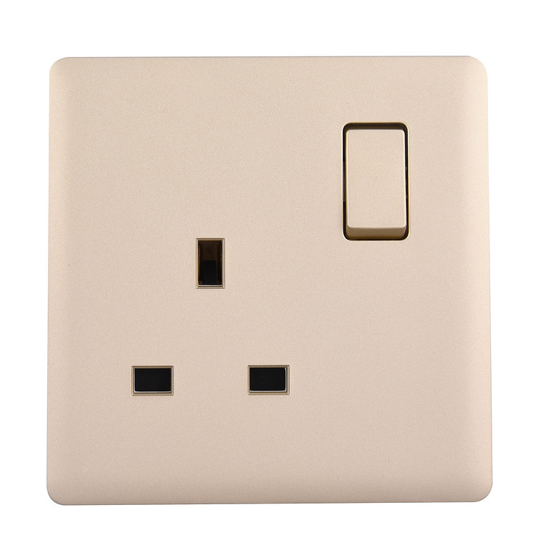 Rose gold one-open three-pin socket