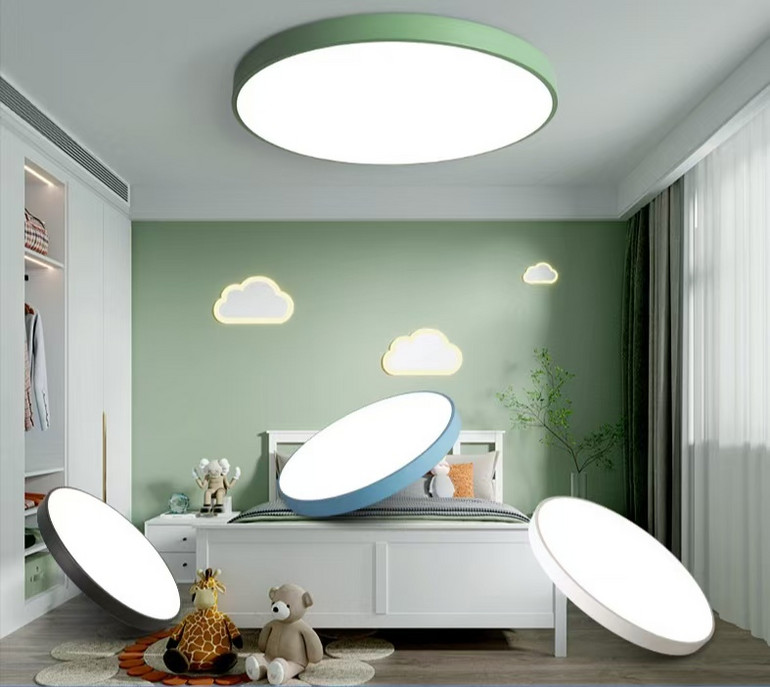 Ceiling lamp ,residential lighting ,colourful , Marcaroon green,blue, pink, yellow