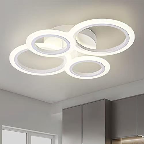 Living room ceiling lamp iron + acrylic round 8P modern and european style