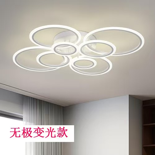 Living room ceiling lamp iron + acrylic round 8P modern and european style