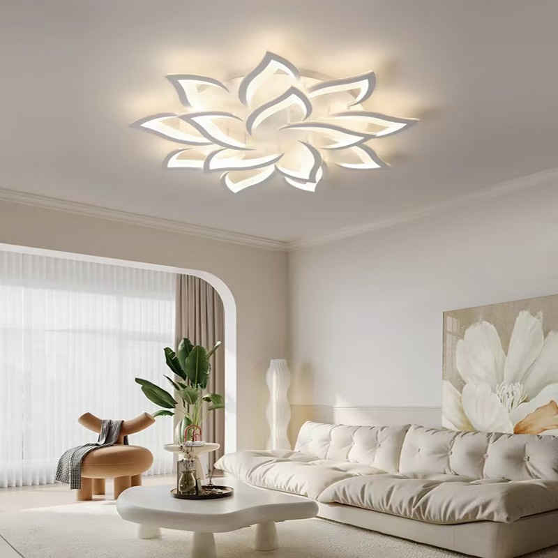 Luxury ceiling lamp iron + acrylic living room white / black 5P