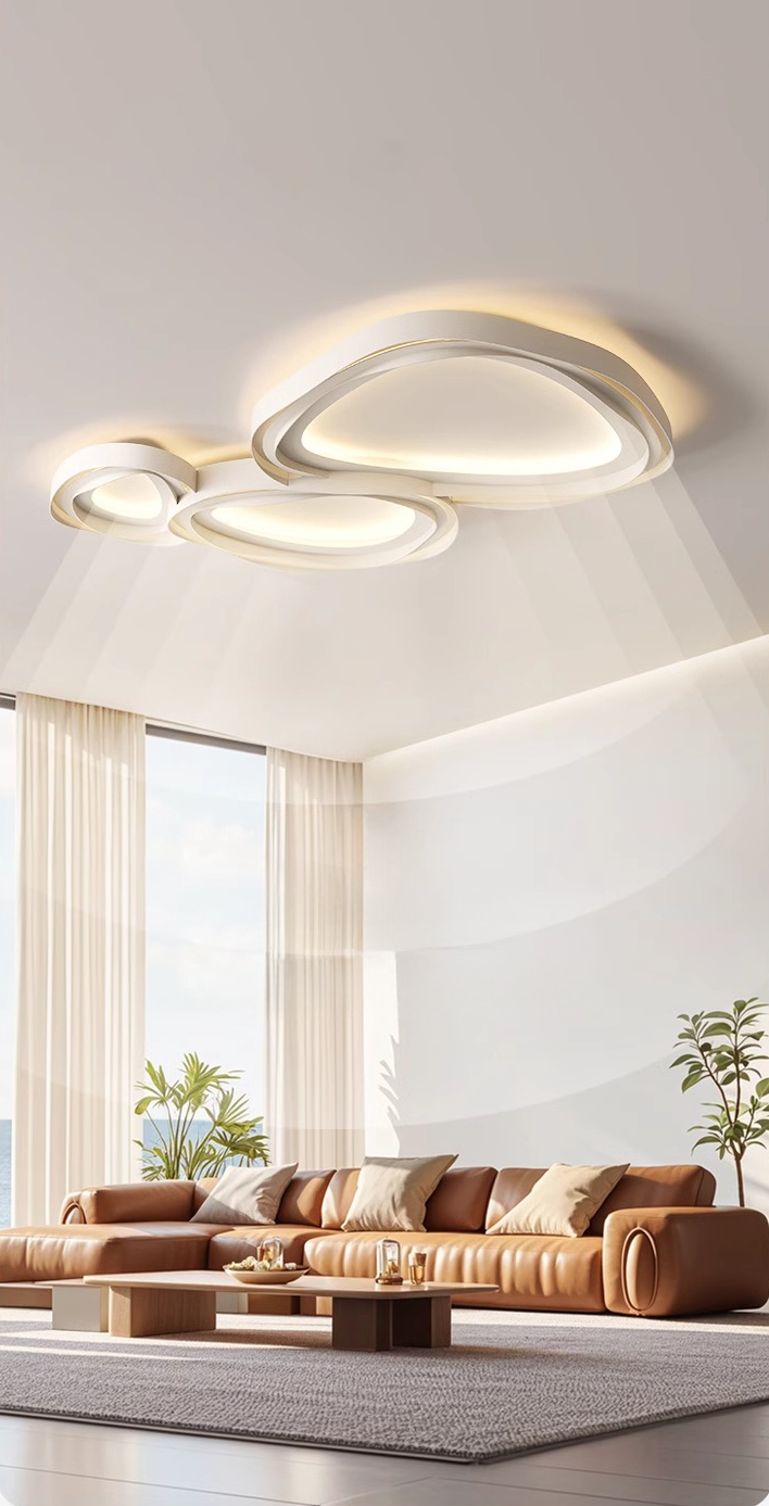 Large Square Ceiling Light for Living Room, High Lumen LED Modules, for Large Space & Villa