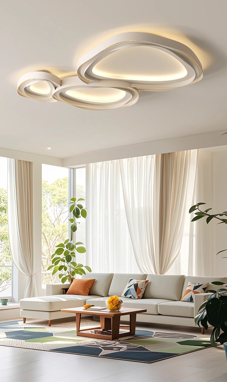 Large Square Ceiling Light for Living Room, High Lumen LED Modules, for Large Space & Villa