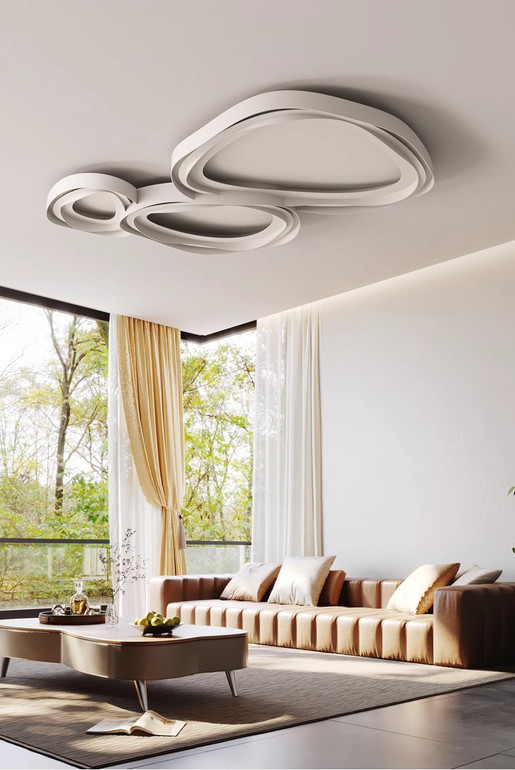 Large Square Ceiling Light for Living Room, High Lumen LED Modules, for Large Space & Villa
