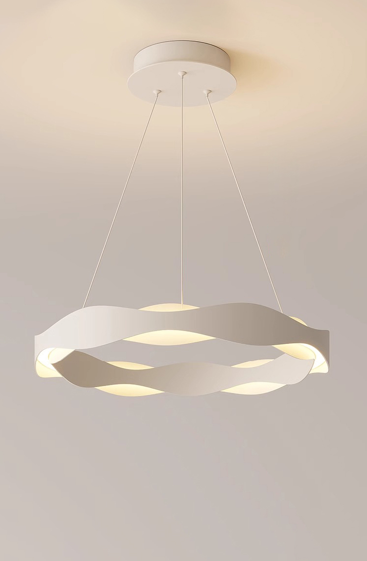 Minimalist Creative Single Pendant Light for Bedroom, Fabric Shade for Warm Glow, Eye-Caring Light for Reading & Sleep