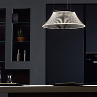 Futuristic Matte Black Acrylic Pendant