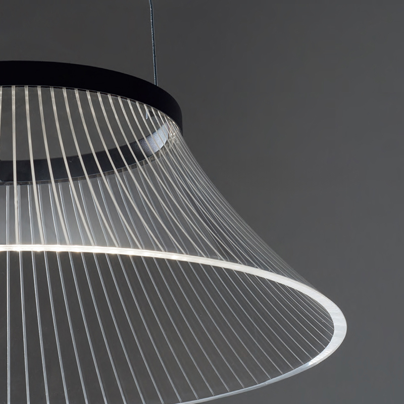 Futuristic Matte Black Acrylic Pendant