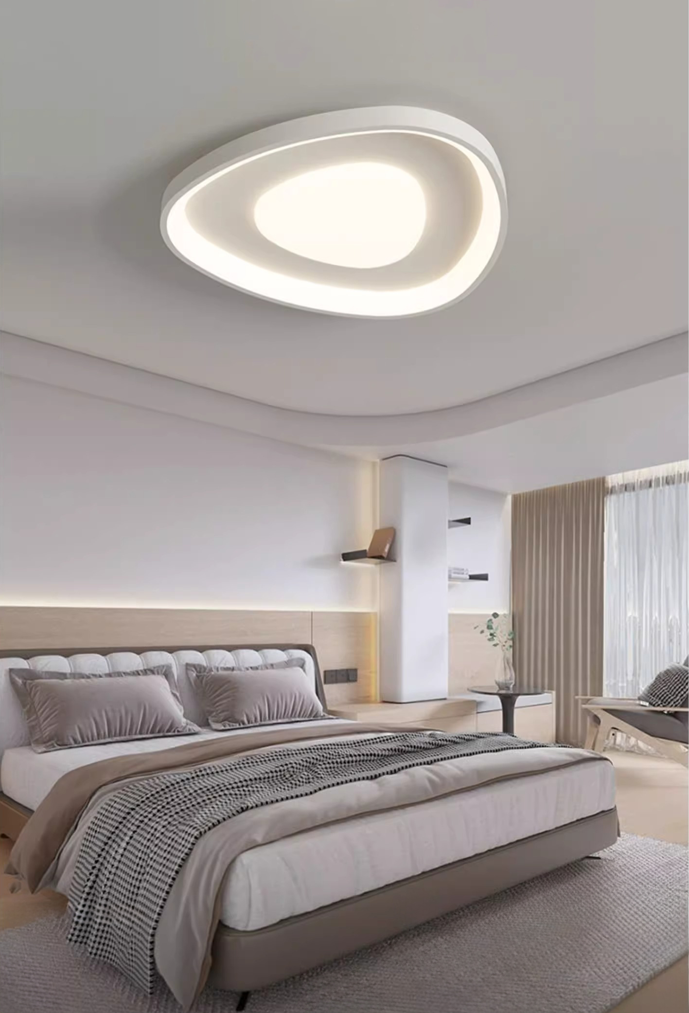 Pure White Acrylic Round Ceiling Light, Nordic Minimalist, Fits Various Decor Styles
