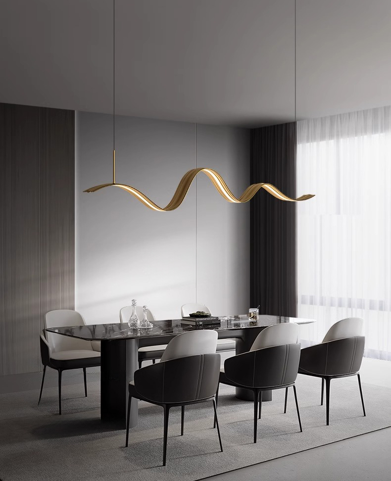 Sleek Brushed Gold Pendant Lamp for Modern Dining Room---TP-B9138