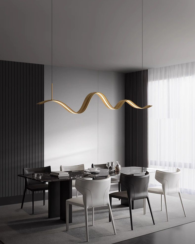 Sleek Brushed Gold Pendant Lamp for Modern Dining Room---TP-B9138