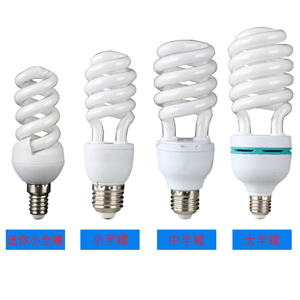 Home-use three-band spiral energy-saving light bulb