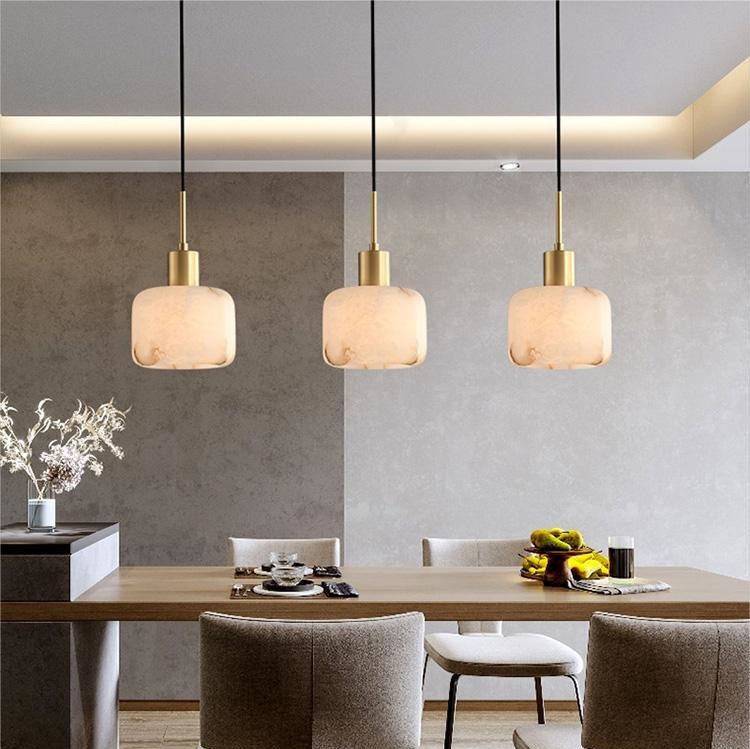 Dining room marble warm pendant light