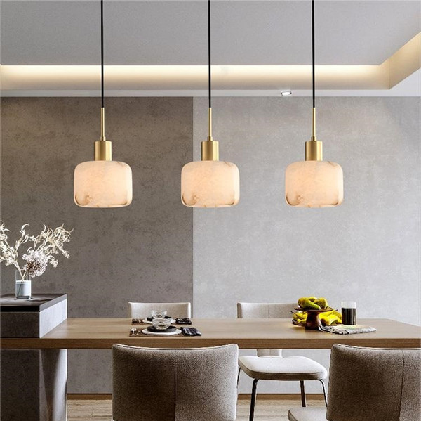 Dining room marble warm pendant light